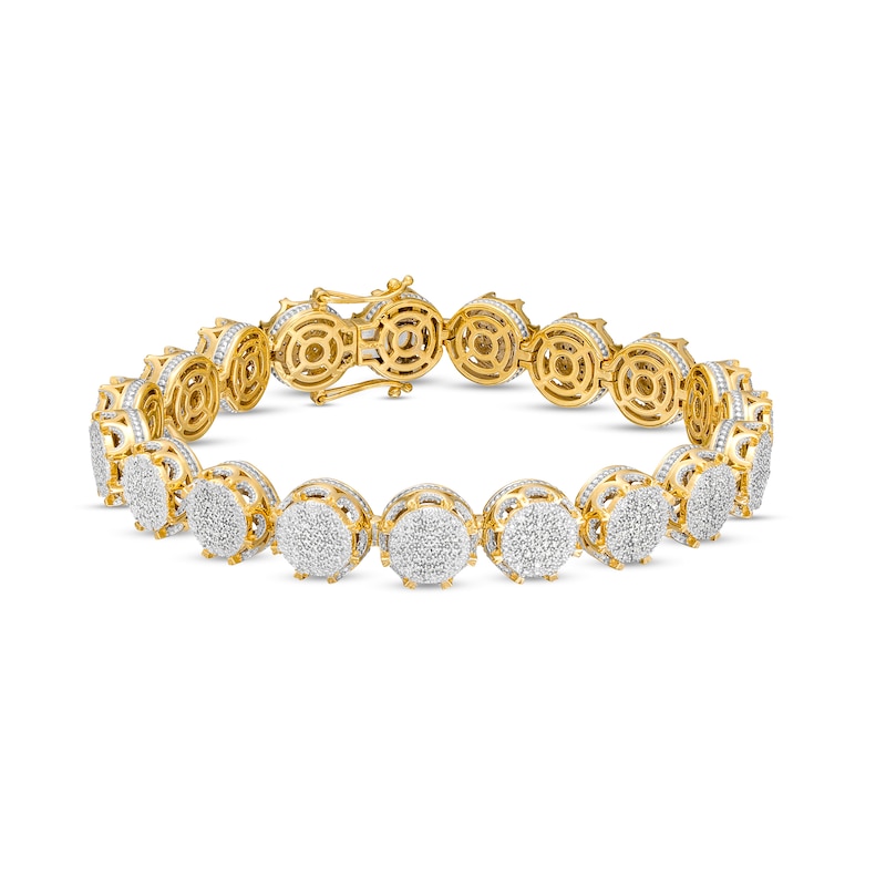 1 1/4 CT. T.W. Round Diamond Bracelet in Sterling Silver with 14K Gold Plate