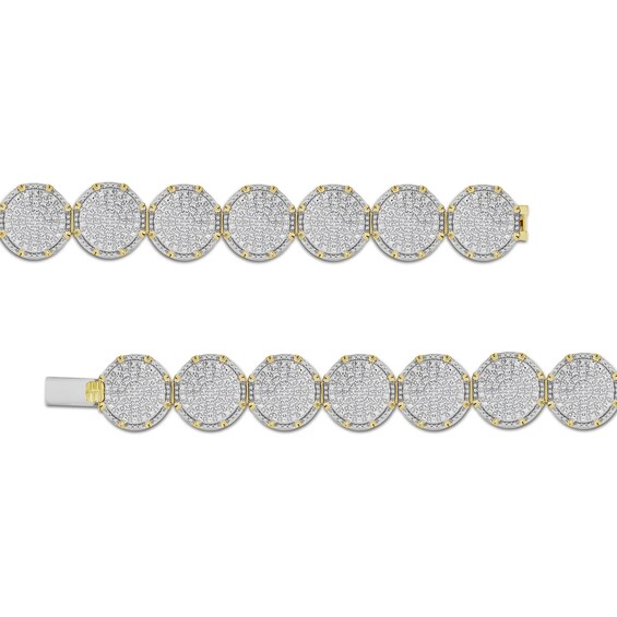 1 1/4 CT. T.W. Round Diamond Bracelet in Sterling Silver with 14K Gold Plate