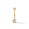 Thumbnail Image 0 of 14K Solid Gold CZ Round Belly Button Ring - 14G 7/16"