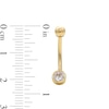 Thumbnail Image 1 of 14K Solid Gold CZ Round Belly Button Ring - 14G 7/16"