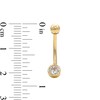 Thumbnail Image 1 of 14K Solid Gold CZ Round Belly Button Ring - 14G 7/16"