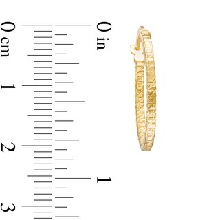 Diamond-Cut Hoop Earrings in 10K Hollow Gold