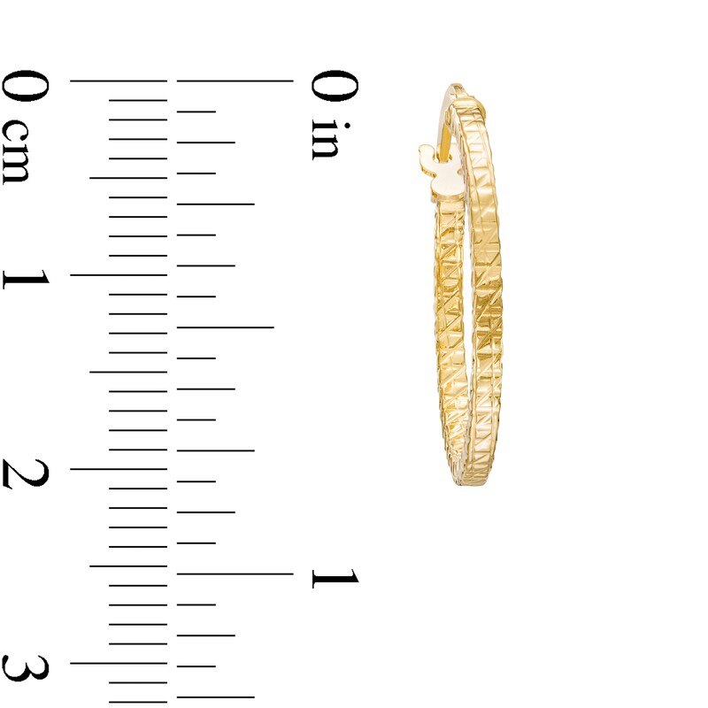 Diamond-Cut Hoop Earrings in 10K Hollow Gold