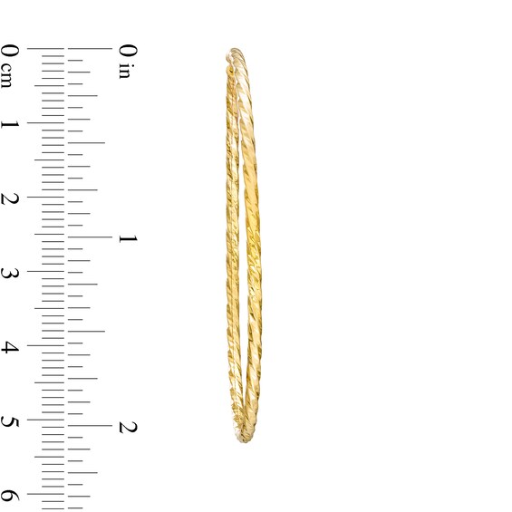 Diamond-Cut Twist Continuous Hoop Earrings in 10K Gold