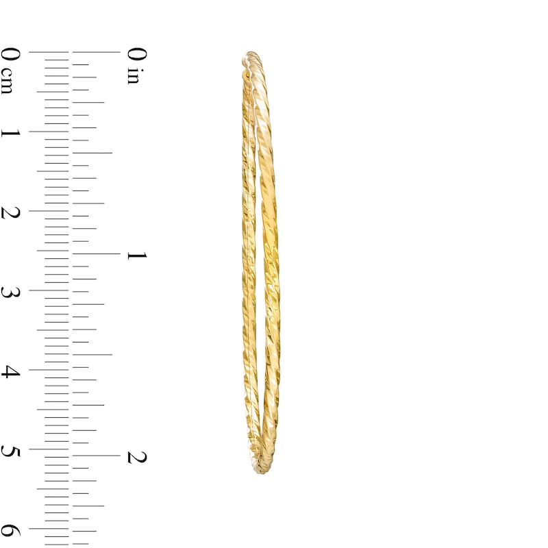 Diamond-Cut Twist Continuous Hoop Earrings in 10K Gold