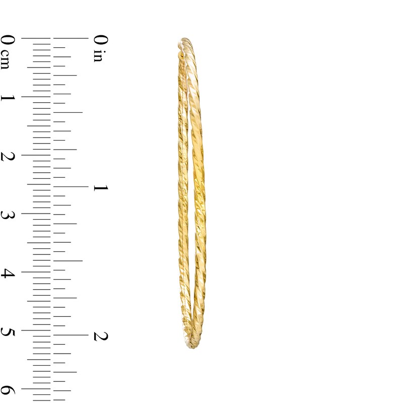 Main Image 2 of Diamond-Cut Twist Continuous Hoop Earrings in 10K Gold