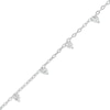 Thumbnail Image 1 of Sterling Silver CZ Heart Station Bracelet - 7" + 1"