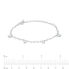 Thumbnail Image 3 of Sterling Silver CZ Heart Station Bracelet - 7" + 1"