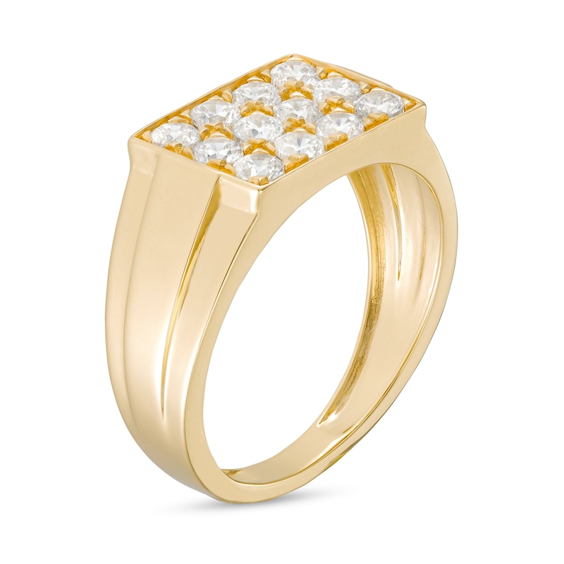 Main Image 2 of Cubic Zirconia Pavé Rounded Square Ring in 10K Gold - Size 10