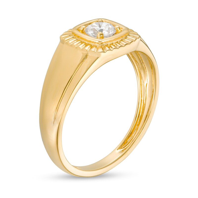 Main Image 2 of Cubic Zirconia Solitaire Round Ring in 10K Gold - Size 10