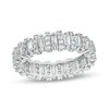 Thumbnail Image 1 of Cubic Zirconia Baguette and Round Eternity Band in Sterling Silver - Size 8