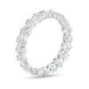 Cubic Zirconia Marquise and Round Eternity Band in Sterling Silver - Size 8