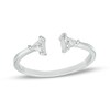Thumbnail Image 1 of Cubic Zirconia Double Triangle Open Shank Ring in Sterling Silver - Size 6