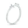 Thumbnail Image 2 of Cubic Zirconia Double Triangle Open Shank Ring in Sterling Silver - Size 6