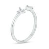 Thumbnail Image 1 of Cubic Zirconia Double Triangle Open Shank Ring in Sterling Silver - Size 6