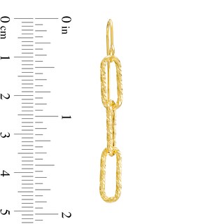 Diamond-Cut Oval Link Dangle Earrings in 10K Gold