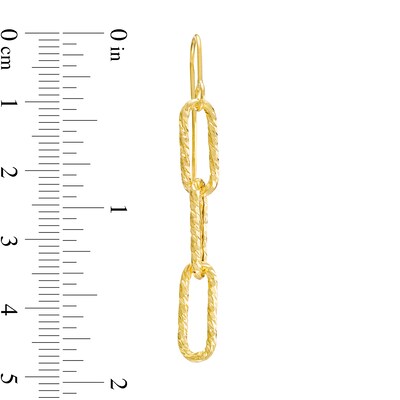 Diamond-Cut Oval Link Dangle Earrings in 10K Gold