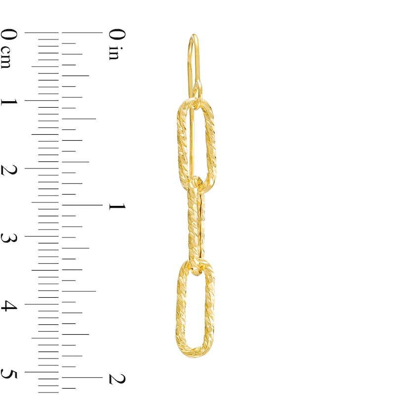 Main Image 2 of Diamond-Cut Oval Link Dangle Earrings in 10K Gold
