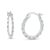 Sterling Silver Rope-Textured Hoops