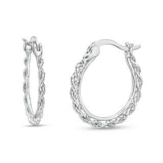 Sterling Silver Rope-Textured Hoops