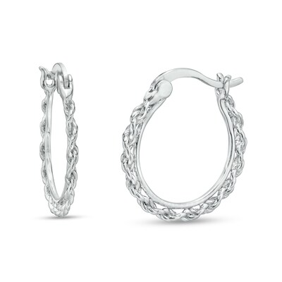 Sterling Silver Rope-Textured Hoops