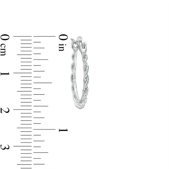 Sterling Silver Rope-Textured Hoops
