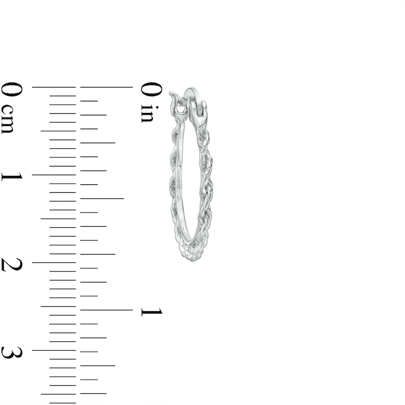 Sterling Silver Rope-Textured Hoops