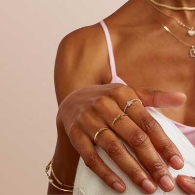 10K Gold Love Script Ring
