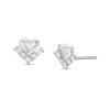Thumbnail Image 1 of Cubic Zirconia Mini Heart Stud Earrings in Sterling Silver