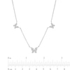 Thumbnail Image 2 of Cubic Zirconia Triple Butterfly Station Necklace in Sterling Silver - 16"