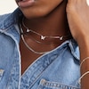 Thumbnail Image 4 of Solid Sterling Silver CZ Triple Butterfly Station Necklace - 16" + 2"