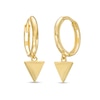 Thumbnail Image 0 of Triangle Dangle Huggie Hoop Earrings in 10K Gold