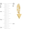 Thumbnail Image 2 of Triangle Dangle Huggie Hoop Earrings in 10K Gold