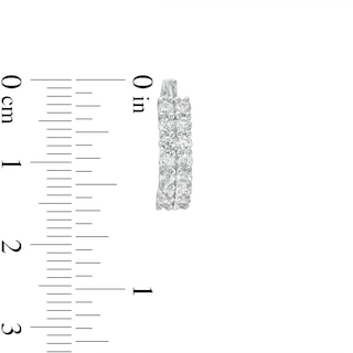 Sterling Silver CZ Two Row Huggie Hoops