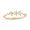 Thumbnail Image 1 of Cubic Zirconia Triangle Trio Ring in 10K Gold - Size 7