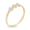 Cubic Zirconia Triangle Trio Ring in 10K Gold - Size 7