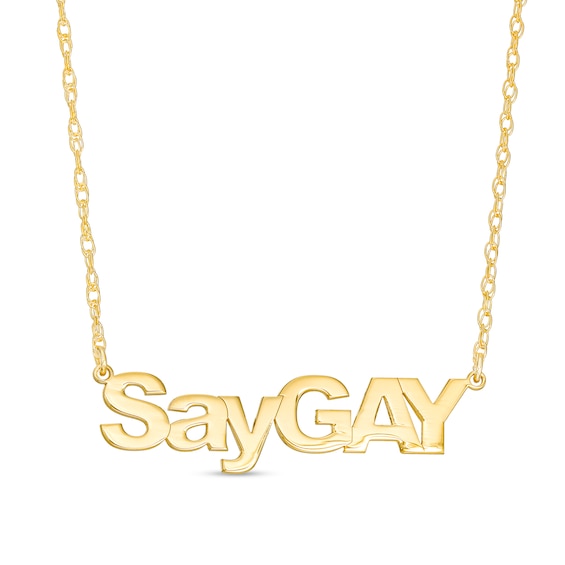 SayGAY Pride Necklace in Sterling Silver with 24K Gold Plate