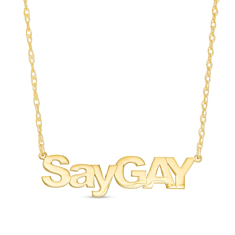 undefined | SayGAY Pride Necklace in Sterling Silver with 24K Gold Plate