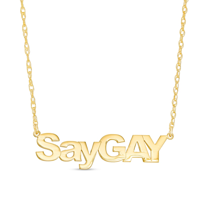 SayGAY Pride Necklace in Sterling Silver with 24K Gold Plate