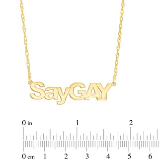 SayGAY Pride Necklace in Sterling Silver with 24K Gold Plate