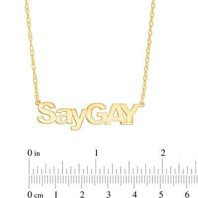 SayGAY Pride Necklace in Sterling Silver with 24K Gold Plate