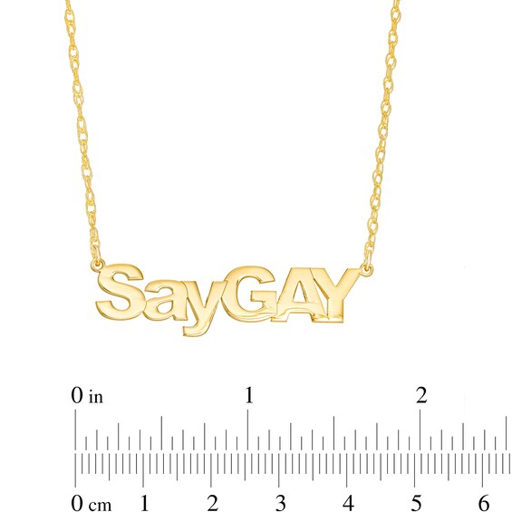 SayGAY Pride Necklace in Sterling Silver with 24K Gold Plate