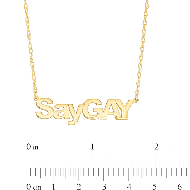 Main Image 2 of SayGAY Pride Necklace in Sterling Silver with 24K Gold Plate