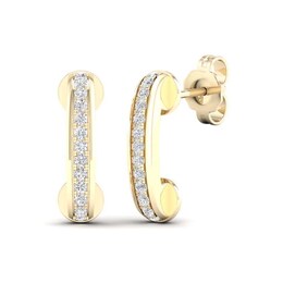 Ear &quot;Rings&quot; Studs in Sterling Silver with 14K Gold Plate