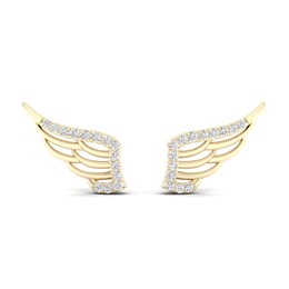 Ear &quot;Wings&quot; Studs in Sterling Silver with 14K Gold Plate