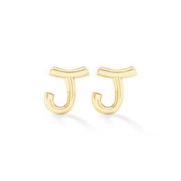 &quot;J&quot; Initial Studs in Sterling Silver with 14K Gold Plate