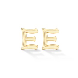 &quot;E&quot; Initial Studs in Sterling Silver with 14K Gold Plate