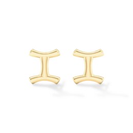 &quot;I&quot; Initial Studs in Sterling Silver with 14K Gold Plate