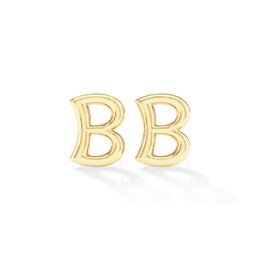 &quot;B&quot; Initial Studs in Sterling Silver with 14K Gold Plate