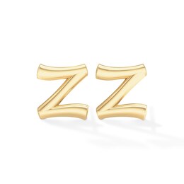 &quot;Z&quot; Initial Studs in Sterling Silver with 14K Gold Plate